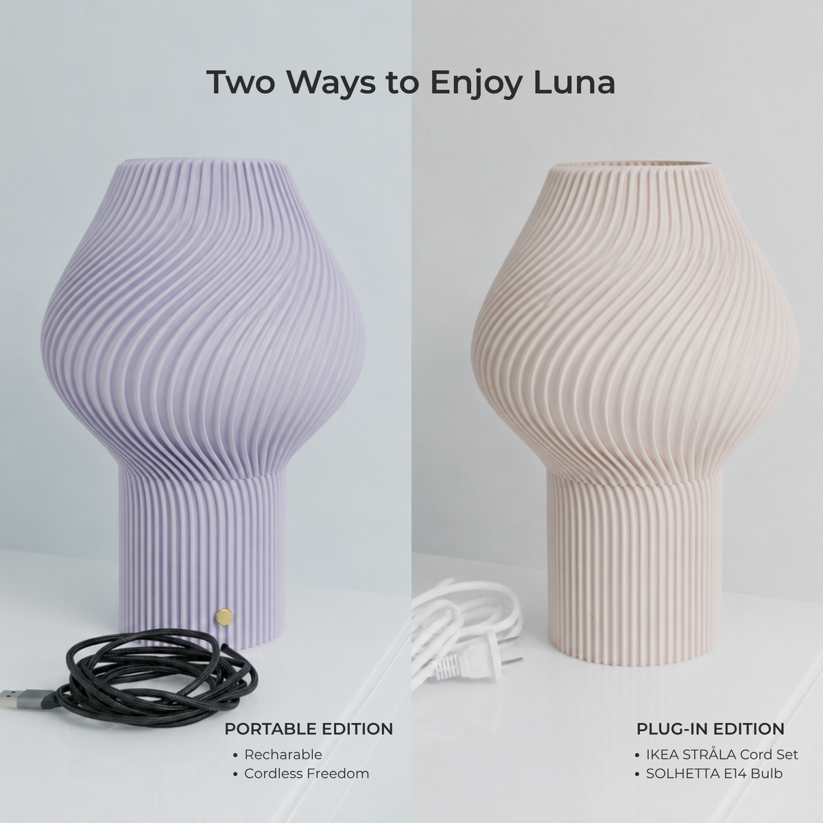 OLIV Studio Luna Lamp | Rechargeable & Plug-In Table Lamp